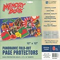 C-Line Memory Book Panoramic Fold - Out Page Protector, 12 x 12, Clear