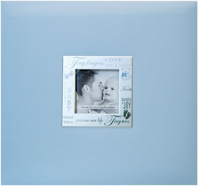 MBI Expressions Postbound Album With Window, 8 x 8, Baby Blue