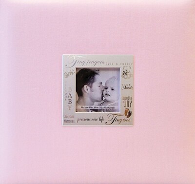 MBI Expressions Postbound Album With Window, 8 x 8, Baby Pink