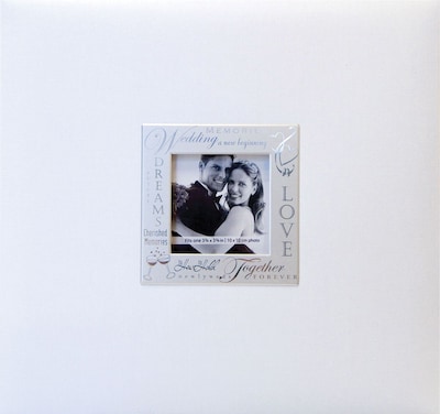 MBI Expressions Postbound Album With Window, 8 x 8, Wedding White