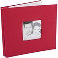 MBI Fashion Fabric Cover Postbound Album With Window, 8 x 8, Red