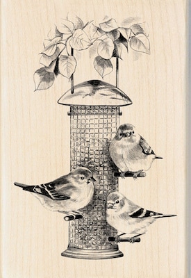 Inkadinkado® 2 3/4 x 4 Mounted Rubber Stamp, Bird Feeder