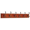 27W 6-Scroll Coat Hook Rack, Dark Caramel and Bronze With Copper High