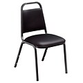NPS® Banquet Vinyl Padded Stack Chair, Panther Black/Black