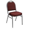 NPS #9258-SV Dome-Back Fabric Padded Stack Chair, Rich Maroon/Silvervein - 4 Pack