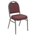 NPS #9268-SV Dome-Back Fabric Padded Stack Chair, Diamond Burgundy/Silvervein - 80 Pack