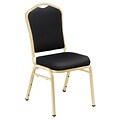 NPS #9310-G Silhouette-Back Vinyl Padded Stack Chair, Panther Black/Gold - 4 Pack
