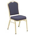 NPS #9364-G Silhouette-Back Fabric Padded Stack Chair, Diamond Navy/Gold - 4 Pack