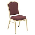 NPS #9368-G Silhouette-Back Fabric Padded Stack Chair, Diamond Burgundy/Gold - 4 Pack