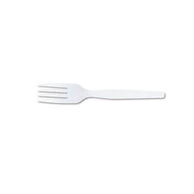 GP PRO Dixie Polystyrene Medium Weight Forks, White, 1000/CT