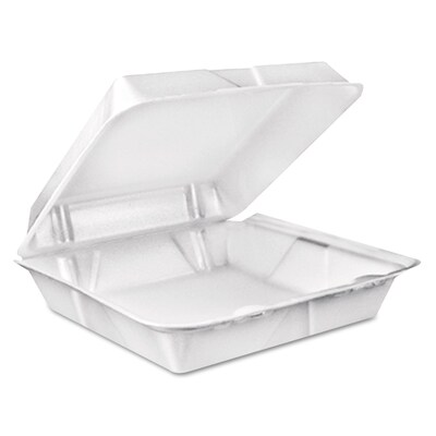 Dart® Square Foam Carry-Out Containers 9”, White, 200/Carton (90HT1R) (90HT1R)