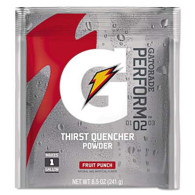 Gatorade Thirst Quencher Fruit Punch Powdered Sports Drink Mix, 8.5 oz., 40/Carton (QOC 3808)