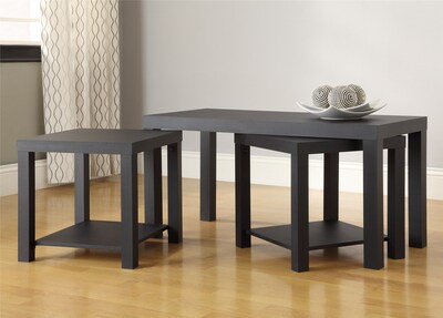 Altra Furniture Coffee Table and End Table 3-pc. Set, Black Finish, BLACK
