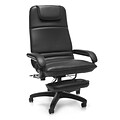 OFM 680-701 Barrister Vinyl High-Back Executive Recliner with Fixed Arms, Black