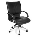 OFM™ Sharp Series Leather Executive Chair With Mid-Back, Black