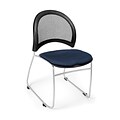 OFM™ Moon Series Fabric Stack Chair With Mesh Back, Navy
