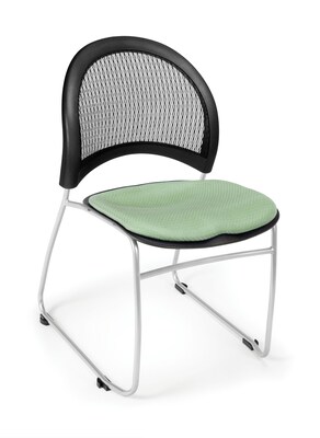 OFM™ Moon Series Fabric Stack Chair With Mesh Back, Sage Green