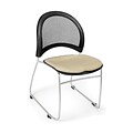 OFM™ Moon Series Fabric Stack Chair With Mesh Back, Khaki