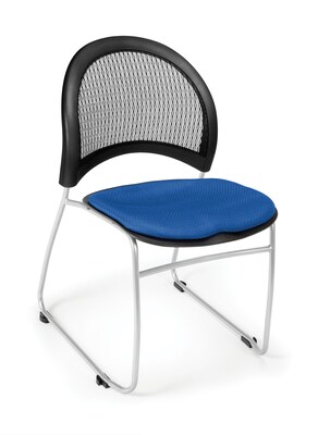 OFM™ Moon Series Fabric Stack Chair With Mesh Back, Royal Blue, 4/Pack