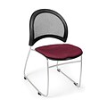 OFM™ Moon Series Fabric Stack Chair With Mesh Back, Burgundy
