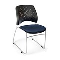 OFM™ Stars Series Fabric Stack Chair With Triple Curve Seat Design, Navy