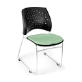 OFM™ Stars Series Fabric Stack Chair With Triple Curve Seat Design, Sage Green