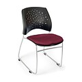 OFM™ Stars Series Fabric Stack Chair With Triple Curve Seat Design, Burgundy