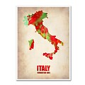 Trademark Fine Art Italy Watercolor Map 14 x 19 Canvas Art