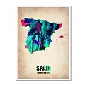 Trademark Fine Art Spain Watercolor Map 24 x 32 Canvas Art