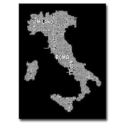 Trademark Fine Art Italy City Map I 18 x 24 Canvas Art