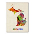 Trademark Fine Art Michigan Map 18 x 24 Canvas Art