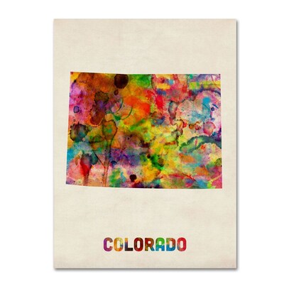Trademark Fine Art Colorado Map 24 x 32 Canvas Art
