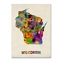 Trademark Fine Art Wisconsin Map 14 x 19 Canvas Art