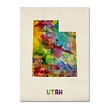 Trademark Fine Art Utah Map 14 x 19 Canvas Art