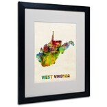 Trademark Fine Art West Virginia Map 16 x 20 Black Frame Art