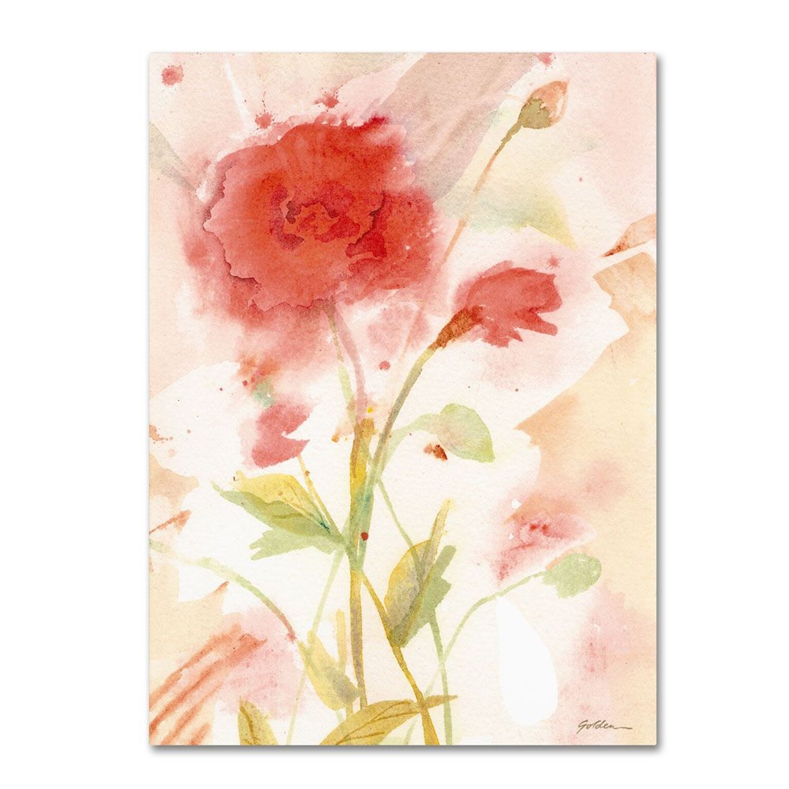 Trademark Fine Art Wild Rose 14 x 19 Canvas Art