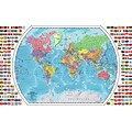 Replogle Paper World Wall Map w/ Flags, 33H x 49W (72104)