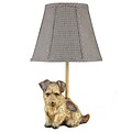 AHS Lighting Buddy Dog Accent Lamp With Black and White Houndstooth Fabric Shade, Brown