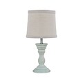 AHS Lighting Randolph Accent Lamp With White Burlap Fabric Shade, Light Blue