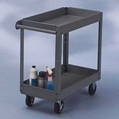 Tennsco 32"H x 24"W x 36"D Two-Shelf Metal Cart, Gray