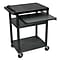 Luxor 3-Shelf Plastic/Poly Mobile A/V Cart with Lockable Wheels, Black (LP34LE-B)