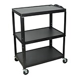 Luxor 24- 42 Adjustable Height Extra Large Steel A/V Cart With LCD Mount, Black