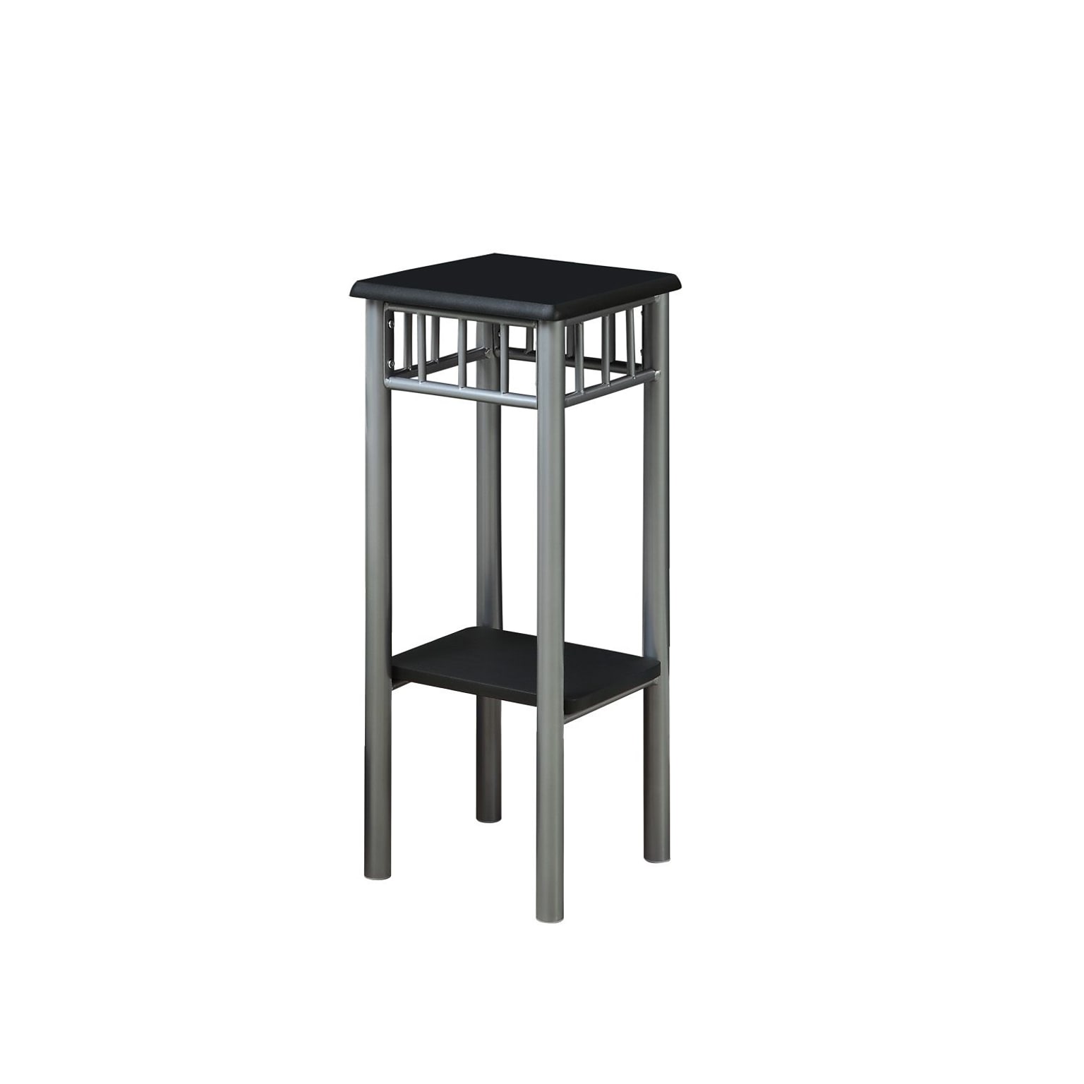 Monarch 28 1/2 x 11.8 x 11.8 Metal Plant Stand, Black/Silver