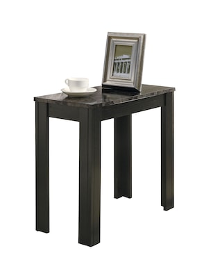 Monarch 23 3/4W x 12D Marble-Look Accent Side Table, Black/Gray (I 3112)