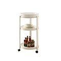 Monarch Bar Cart With Serving Tray On Castors, White, Solid Wood