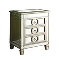 Monarch 26 Wood 3 Drawer Accent Table, Mirrored