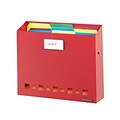 MMF Industries™ STEELMASTER® Soho Collection™ Wall File Basket With Label Holder, Red
