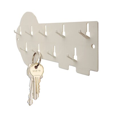 MMF Industries™ STEELMASTER® 9-Hook Key Rack, Putty, 3"H x 8"W