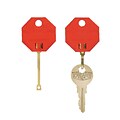 MMF Industries™ Self-Locking Octagonal Plain Key Tags, Red, 1 1/4H x 1 3/8W