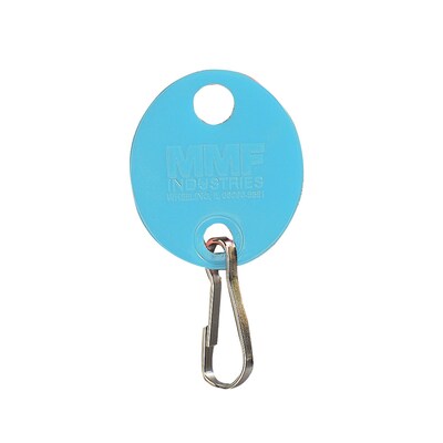 MMF Industries™ Oval Key Tags With Snap Hook, 1 1/4", Blue